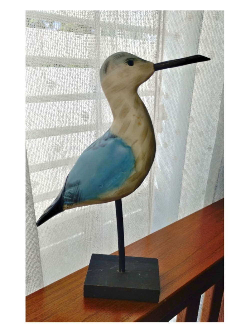 Decorative Wooden Shorebird Figurine - Picture 2 of 3